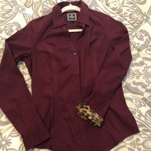 Express Essentials Maroon button up